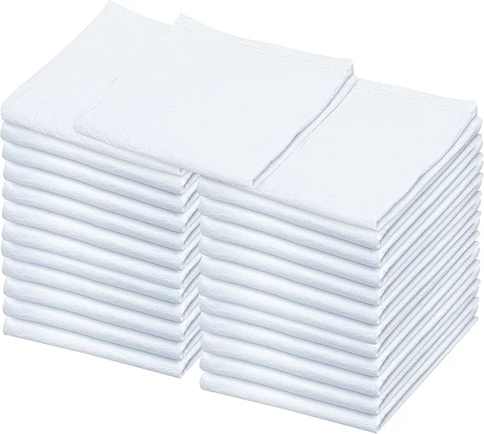 Natural LITO LINEN AND TOWEL Flour Sack Towels – 24 Pack Cotton Kitchen Dish Towels Breathable