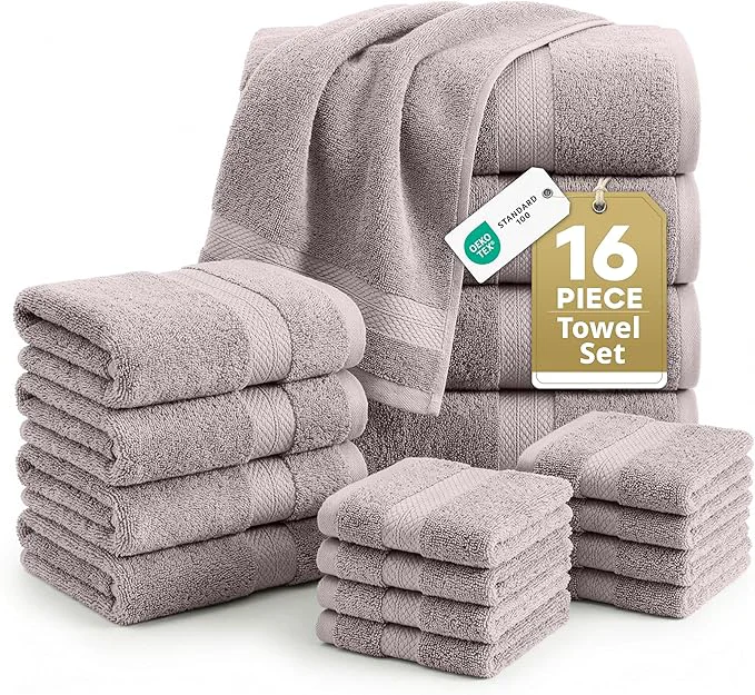 Organic LANE LINEN Ring Spun Cotton Bathroom Towel Set Unique