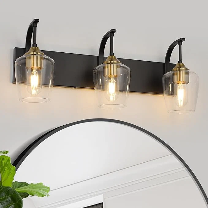Green Black 3-Light Vanity Light Quality