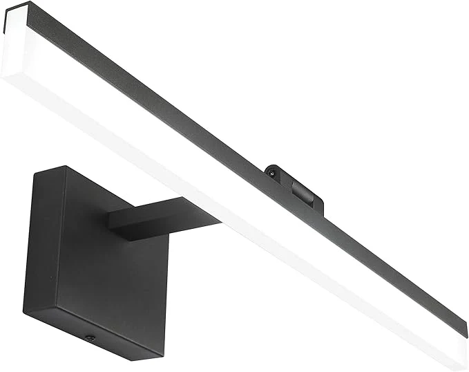 Authentic SOLFART 24 inch LED Modern Black Bathroom Vanity Lights Over Mirror Vanity Safe