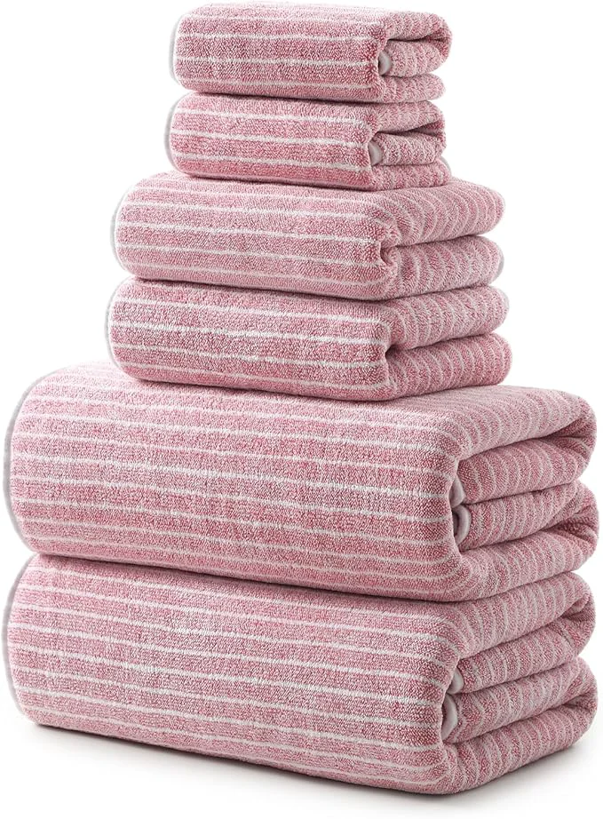 Modern REDKISS Ultra Soft Bath Towels Set of 6 Large 35 x70 Microfiber Comfortable