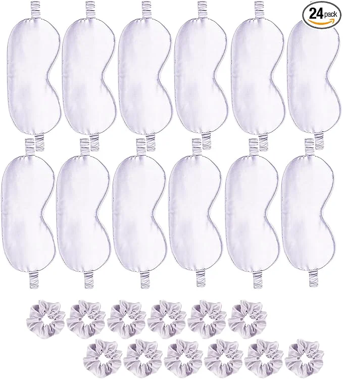 Consistent 24Pcs Satin Eye Mask Silk Sleep Masks Silky Eyes Cover Blackout Blindfold Convenient