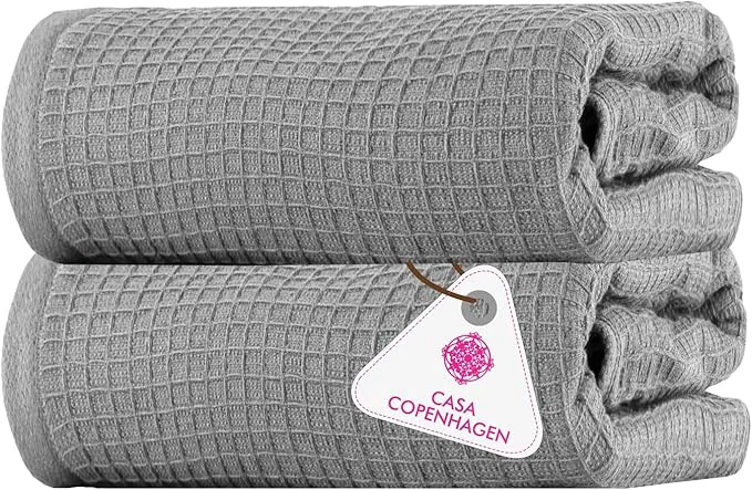Reusable CASA COPENHAGEN Waffle 2Pcs Egyptian Cotton Large Designer Bathsheet Innovative