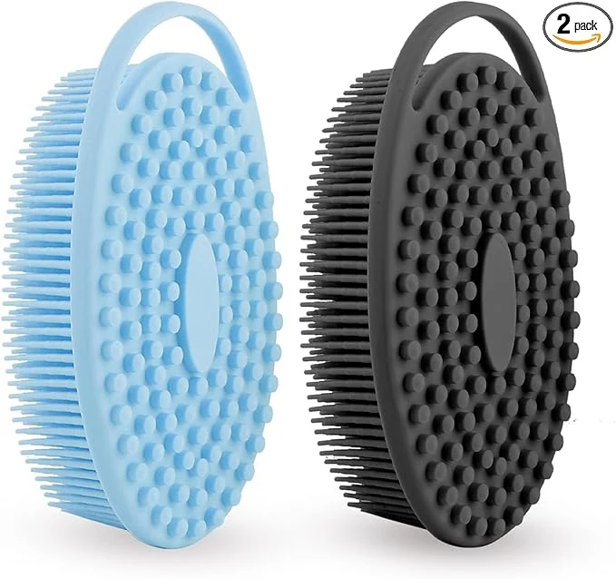 Easy-to-Use Silicone Body Scrubber 2 Pack Silicone Loofah Exfoliating Body Scrubber Soft Sophisticated