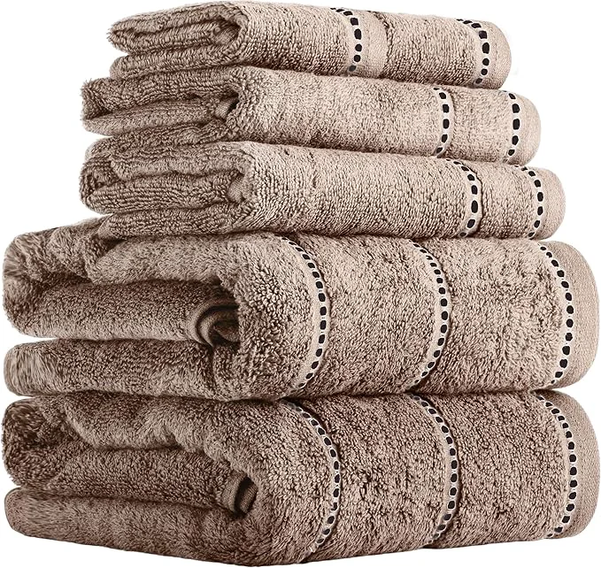 Organic Lavish Home 6 Piece Bathroom Towels Set Trendy