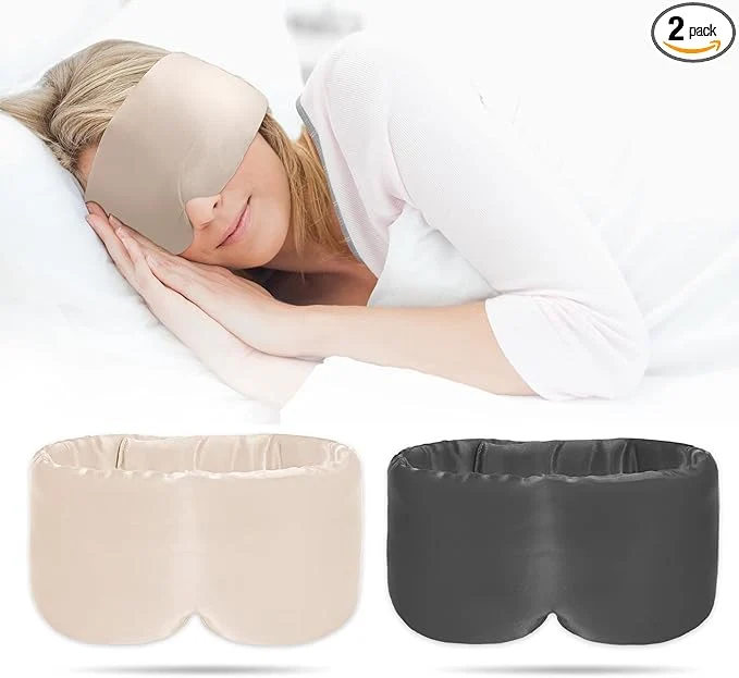Eco-Friendly 2pcs Handmade Bamboo Sleeping Eye Mask Detailed