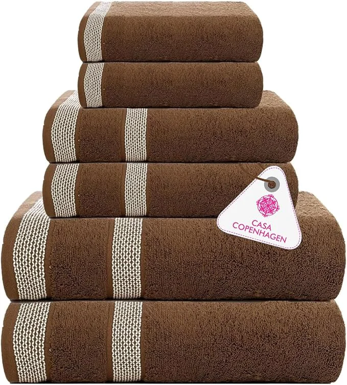 Relaxed CASA COPENHAGEN Solitaire 6Pcs Egyptian Cotton Large Designer Towels Gift Responsible