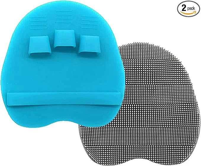 Classic 2 Pack Soft Silicone Shower Brush Body Face Short Hair Wash Bath Green