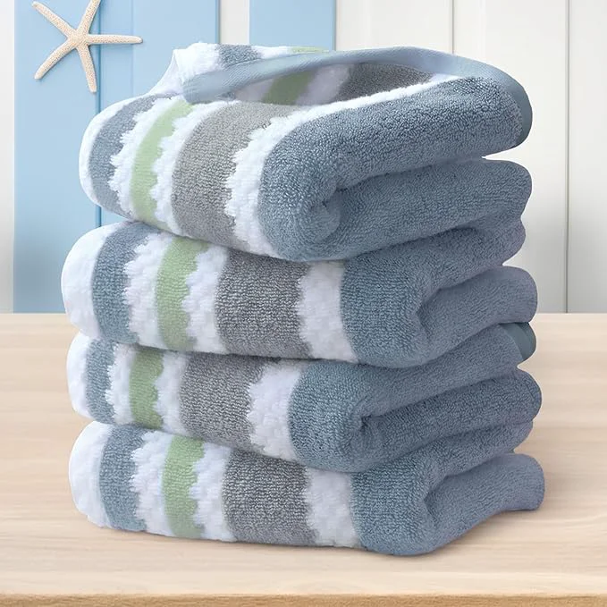 Official Waffle Hand Towels Durable Striped Hand Towel Eco-Friendly