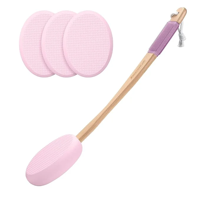 Traditional AmazerBath Lotion Applicator for Back 4 Replaceable Pads Smooth