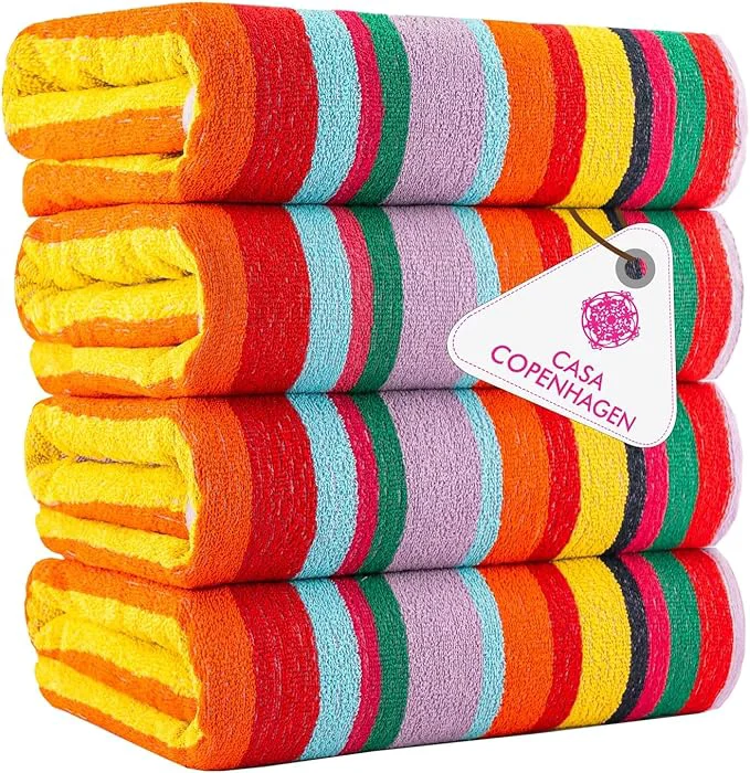 World-Class CASA COPENHAGEN Monaco Beach Towels Designed in Denmark Rough and Tough Responsible