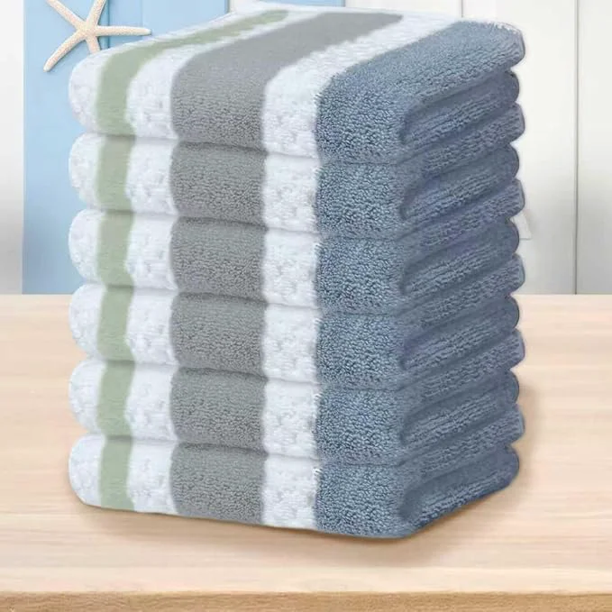 Consistent Waffle Washcloths for Bathroom Striped Wash Cloths 6 Pack 13 x13 Selected
