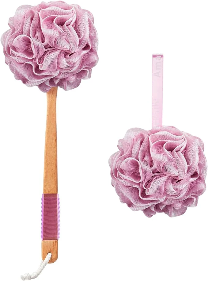 Sustainable AmazerBath Shower Sponge Loofah Back Scrubber PE Soft Mesh Loofah Body Scrubber Prestigious