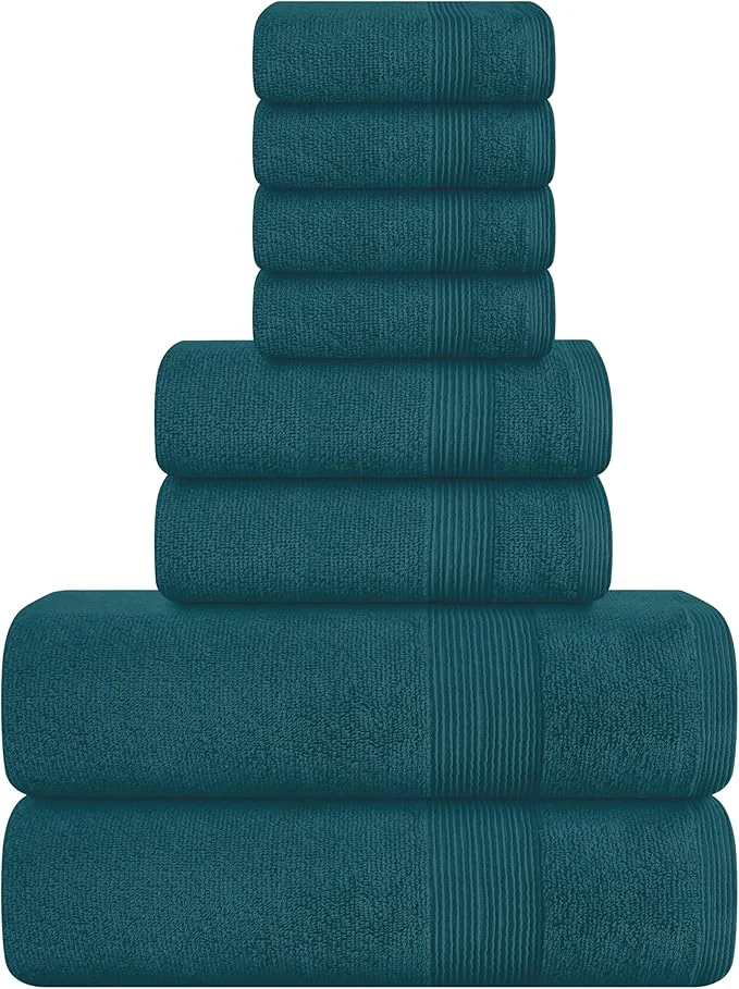 Proven Belizzi Home 8 Piece Towel Set Ring Spun Cotton 2 Bath Towels 27×54 Practical