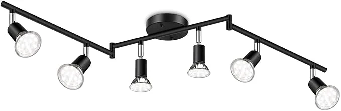 Convenient Ascher 6-Light LED Track Lighting Kit Flexibly Rotatable Light Heads 6 Way Top-Quality