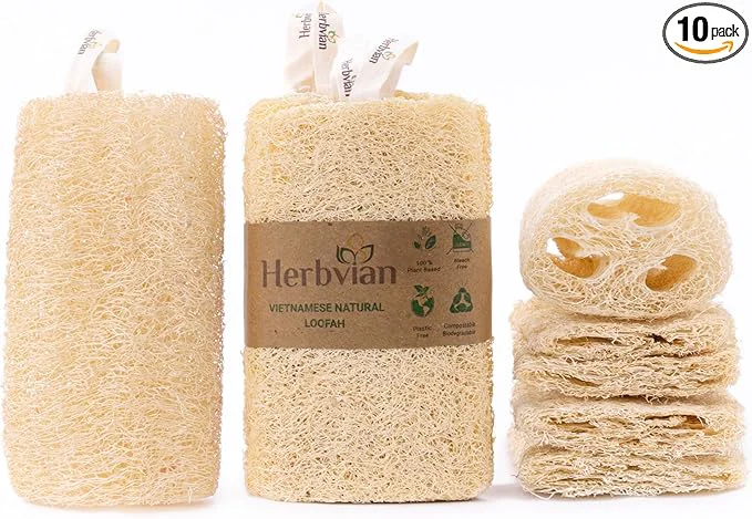 Professional Natural Vietnamese Loofah Sponge Plant-Based Luffa Exfoliating Body Pure
