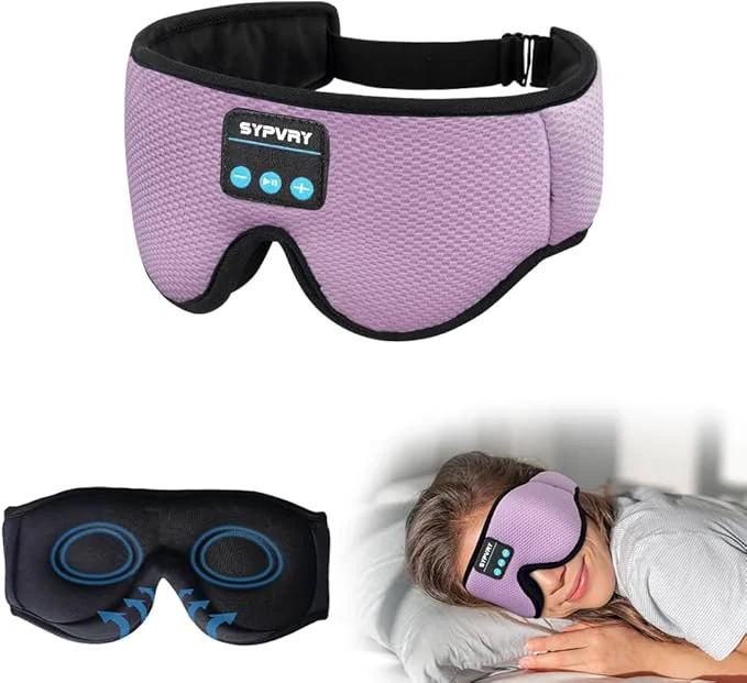 Crafted Sleep Mask Bluetooth Headphones Soft Wireless Headband Eye Mask Blackout High-End