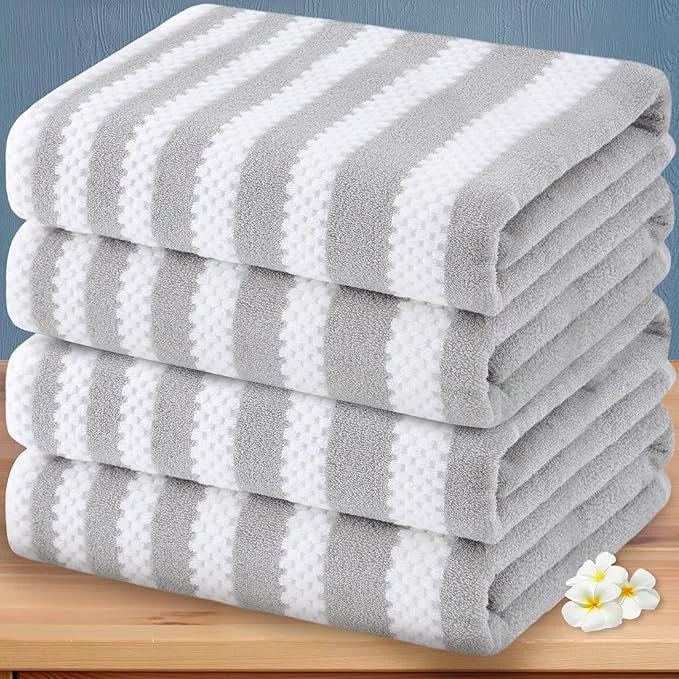 Minimalist Waffle Bath Towels Striped Bath Towels Original Design