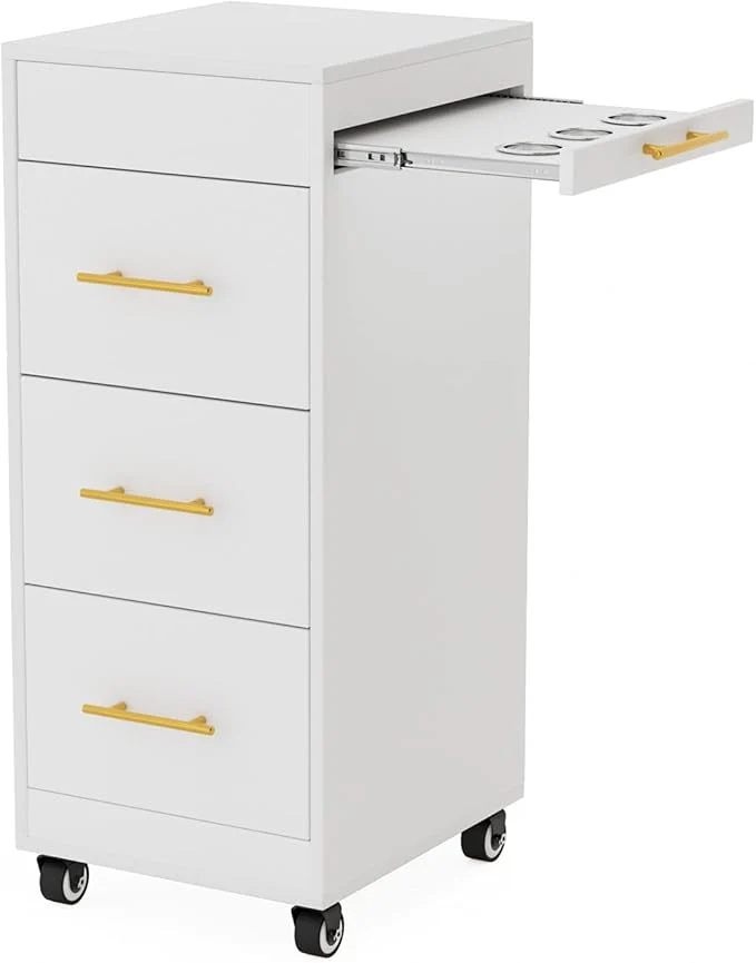 Secure Wood Salon Trolley with Wheels Expertly Made