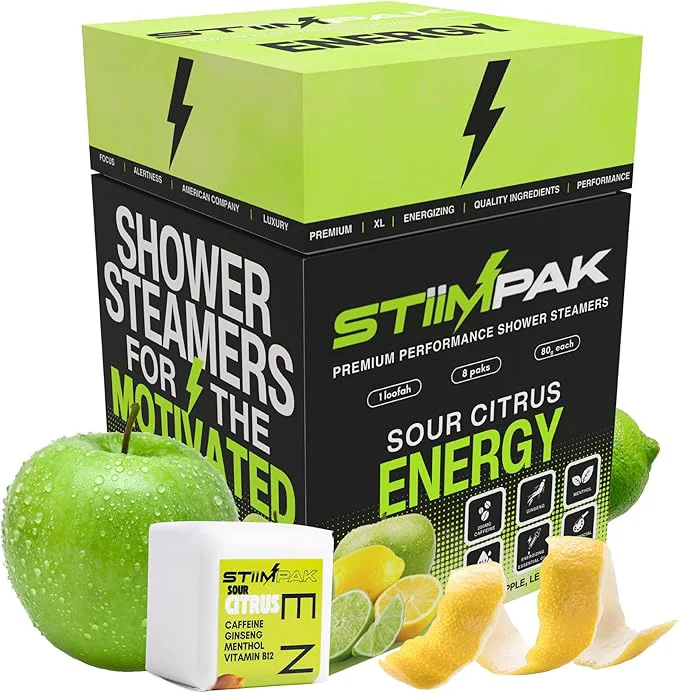 Healthy Sport Shower Steamers for Men Energy XXL 80g Long Lasting Core Ingredients Versatile