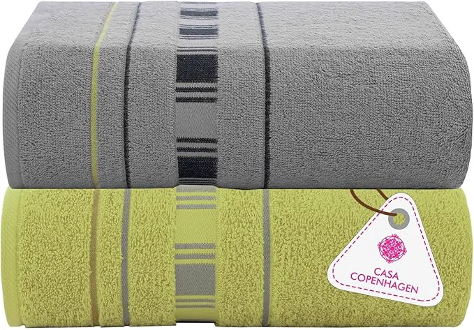 Recyclable CASA COPENHAGEN X Line 2Pcs Egyptian Cotton Large Designer Bathsheet Natural