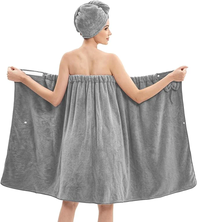Functional Bath Wrap Towels for Women – Adjustable Spa Shower Wrap Environmentally Friendly