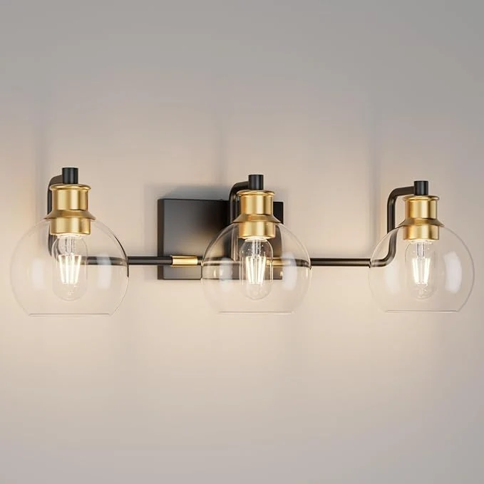 Green Tipace Black Gold Vintage Bathroom Vanity Light Fixtures Over Mirror Glass Contemporary