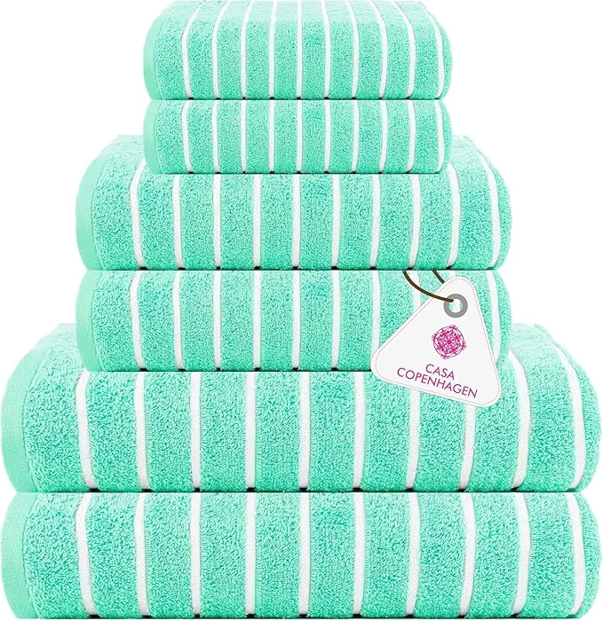 Trendy CASA COPENHAGEN Ecstatic 6Pcs Egyptian Cotton Large Designer Towels Gift Classic