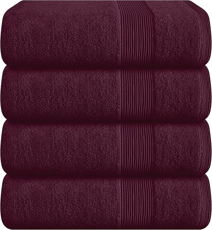 Long-Lasting Belizzi Home 4 Pack Bath Towel Set 27×54 Ring Spun Cotton Ultra Soft High-Grade