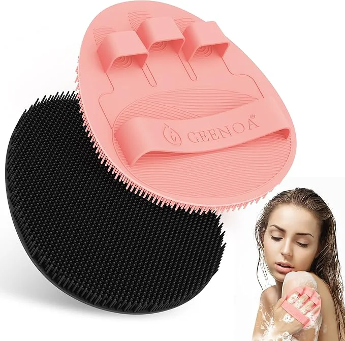 Practical Silicone Bath Gloves 2PCS 360° Anti-Slip Silicone Body Scrubber Responsible