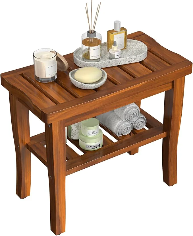 Trusted Teak Wood Shower Bench Stool Comfortable