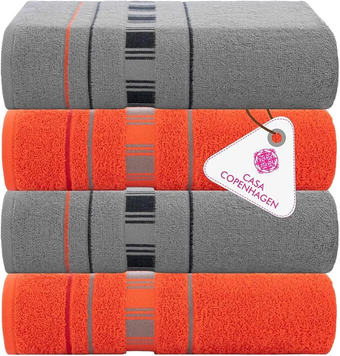 Original CASA COPENHAGEN X Line 4Pcs Egyptian Cotton Designer Hand Towels Gift Set- Quality