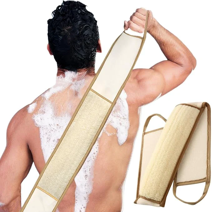 Easy-to-Use Exfoliating Natural Loofah Sponge Back Scrubber Premium