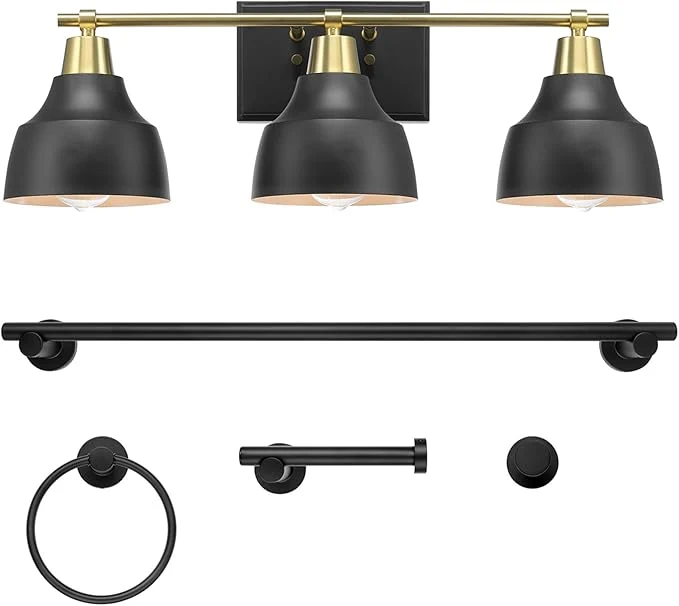 Artisan Globe Electric 63000204 5-Piece All-in-One Bathroom Accessory Set 3-Light Secure