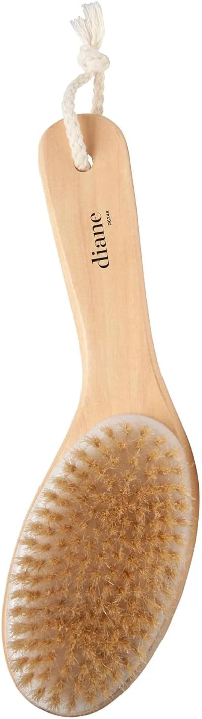 Crafted Diane Curved Handle Exfoliate Glow Dry Skin Brush Boar Bristle Brush Consistent