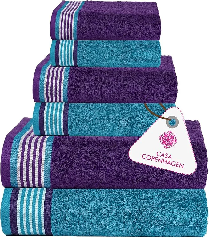 Versatile CASA COPENHAGEN He She 6Pcs Egyptian Cotton Large Designer Towels Gift Recyclable