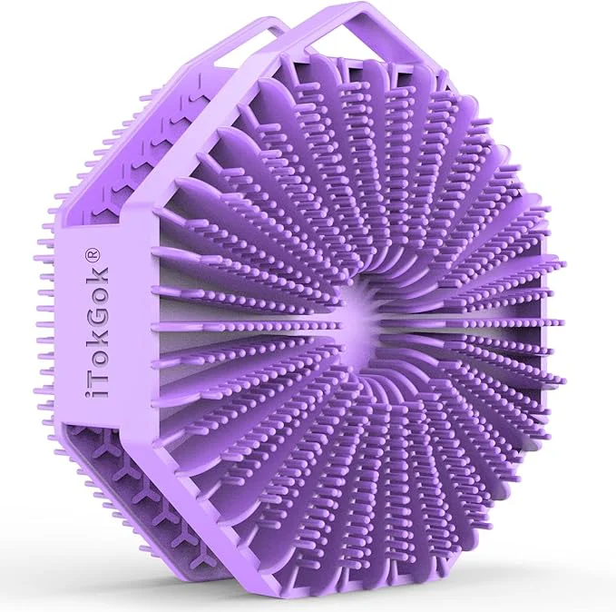 Expertly Made iTokGoK® Premium Silver-Infused Dual-Sided Design 2-in-1 Silicone Body Scrubber First-Class