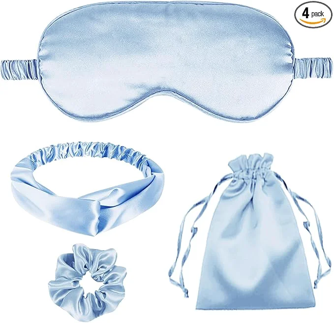 Top-Quality 4Pcs Silk Sleep Masks Satin Eye Mask Silky Eyes Cover Blindfold Eyeshade Exclusive