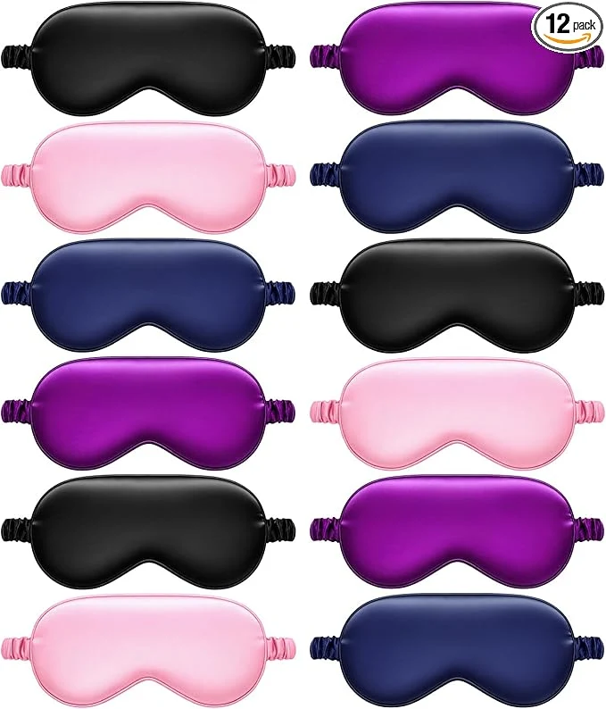 Secure Cutecrop 12 Pcs Silk Sleep Masks Soft Satin Eye Masks Durable