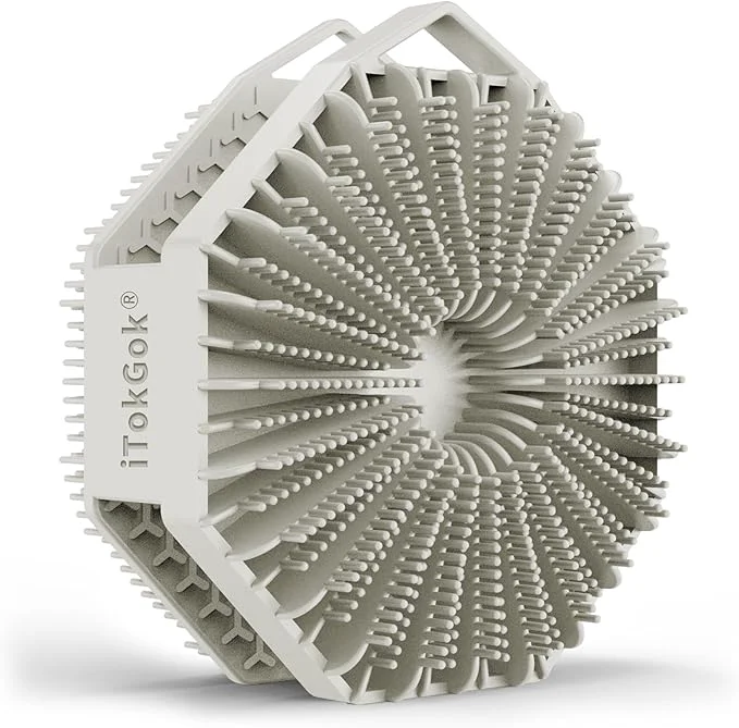 Prestigious iTokGoK® Premium Silver-Infused 2-in-1 Silicone Body Scrubber Double-Sided Verified
