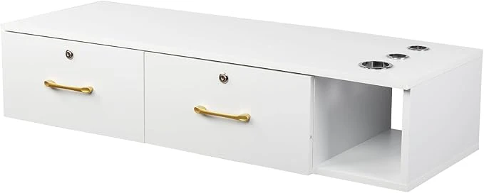 Organic Wall Mount Styling Station for Hair Stylist Wooden Hair Salon Station Storage Reusable