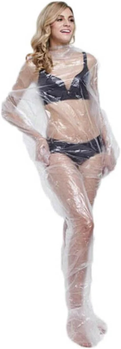 Artisan ZMDREAM Disposable Plastic Body Wraps Unisex PE Sauna Bath Suit User-Friendly