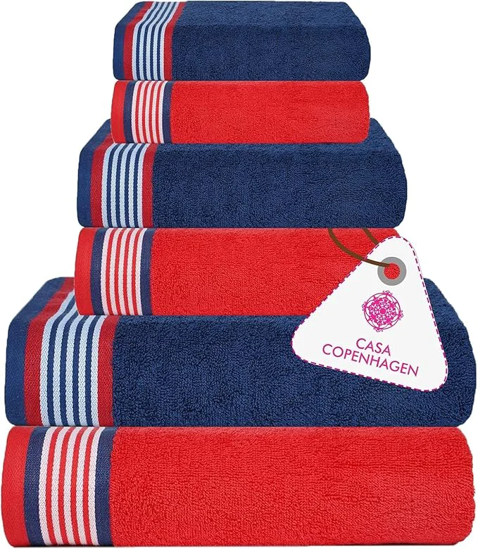 Artisan CASA COPENHAGEN He She 6Pcs Egyptian Cotton Large Designer Towels Gift High-Performance