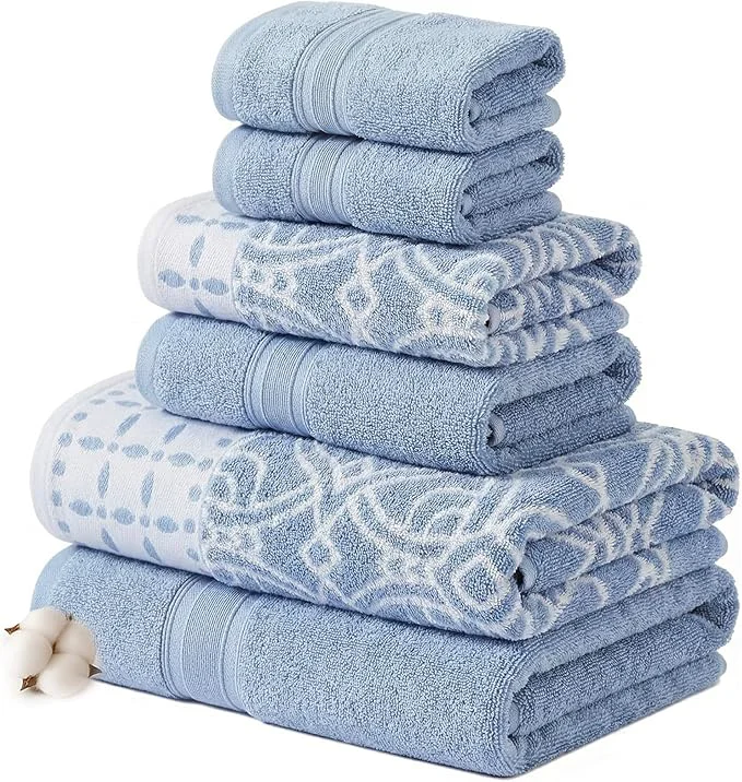 High-Grade Modern Threads Monroe 6-Piece Cotton Towel Set – Reversible Yarn Dyed Dependable