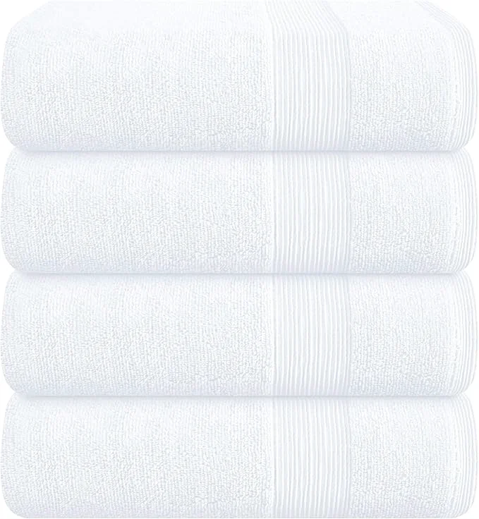 Classic Belizzi Home 4 Pack Bath Towel Set 27×54 Ring Spun Cotton Ultra Soft Healthy