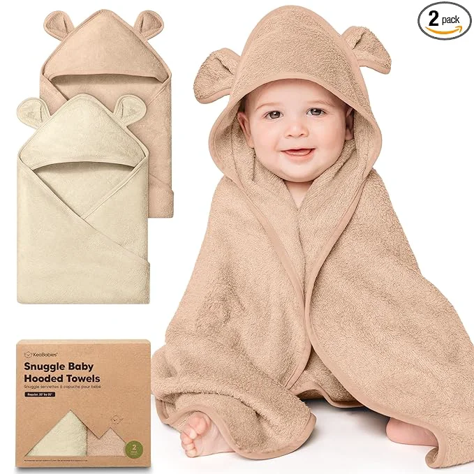 Comfortable KeaBabies 2-Pack Hooded Baby Towels Crafted