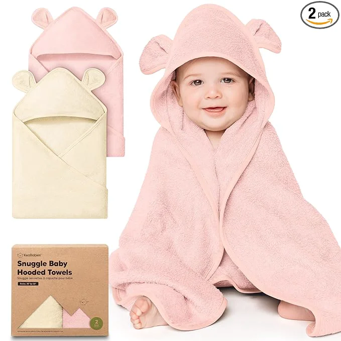 Innovative KeaBabies 2-Pack Hooded Baby Towels Natural