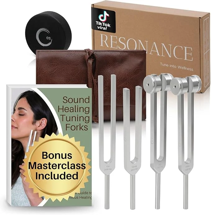 Contemporary Resonance Tuning Fork for Healing Set – 128Hz 384Hz for Stress Relief Artisan