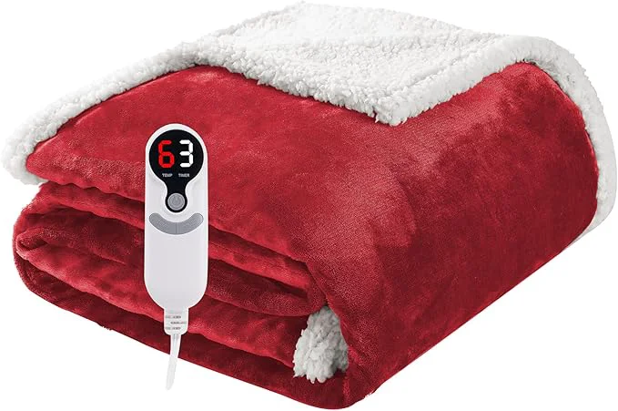 Genuine Electric Heated Blanket Throw Size 50 x60 Soft Flannel Functional