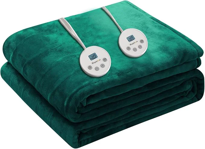 Relaxed Wapaneus Heated Blanket Electric Queen Size 84 x90 -Dual Control Quality